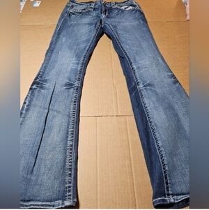 Grace in LA 28X32 Women's Embellished Distressed Bootcut Jeans
